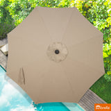 PEAKHOME Azur Patio 8PCS Round Dining Set With Lazy Susan and Sunbrella Umbrella And Cushion