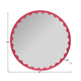 Santosh Round Glossy Hot Pink Scalloped Mirror