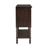2-Drawer Storage Accent Chest w/ Turned Legs, Morocco Brown