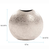 Frosted Silver Metal Vase - Large