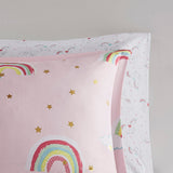 Pink Rainbow Complete Comforter and Sheet Set/Coverlet Set