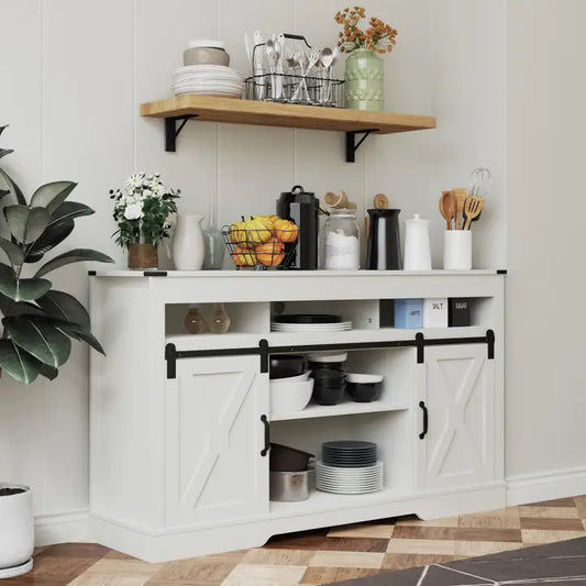 Tv Stand For 65' Tv with Sliding Barn Doors