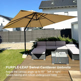 PURPLE LEAF Best Value Cantilever Patio Umbrella with Left-Right Tilt and 360° Swivel Outdoor Umbrellas