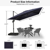 PURPLE LEAF Patio Outdoor Large Umbrella Square and Rectangular Cantilever Yard Sun Umbrellas