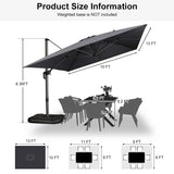 PURPLE LEAF Patio Outdoor Large Umbrella Square and Rectangular Cantilever Yard Sun Umbrellas