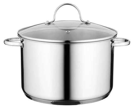 BergHOFF Comfort 10" 18/10 Stainless Steel Stockpot 7.2Qt., Glass Lid