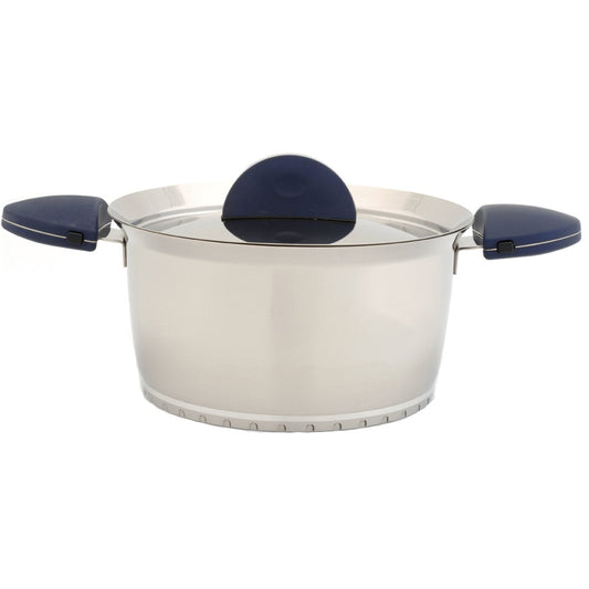 BergHOFF Stacca 10" 18/10 Stainless Steel Covered Stock Pot, Blue