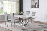 Kerwin 5-Piece Rectangular Dining Table Set Grey and Chrome