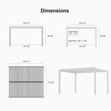 PURPLE LEAF Athena Louvered Pergola White Outdoor Aluminum Pergola with Strip Lights Adjustable Gazebo for Patio Deck Garden