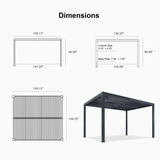 PURPLE LEAF Athena Louvered Pergola Outdoor Aluminum Pergola with Adjustable Roof for Deck Backyard Garden Hardtop Gazebo