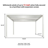PURPLE LEAF Athena Louvered Pergola White Outdoor Aluminum Pergola with Strip Lights Adjustable Gazebo for Patio Deck Garden