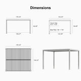 PURPLE LEAF Athena Louvered Pergola White Outdoor Aluminum Pergola with Strip Lights Adjustable Gazebo for Patio Deck Garden