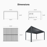 PURPLE LEAF Athena Louvered Pergola Outdoor Aluminum Pergola with Adjustable Roof for Deck Backyard Garden Hardtop Gazebo