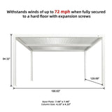 PURPLE LEAF Athena Louvered Pergola White Outdoor Aluminum Pergola with Strip Lights Adjustable Gazebo for Patio Deck Garden