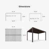 PURPLE LEAF Athena Louvered Pergola Outdoor Aluminum Pergola with Adjustable Roof for Deck Backyard Garden Hardtop Gazebo