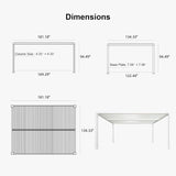 PURPLE LEAF Athena Louvered Pergola white Outdoor Aluminum Pergola with Shutter Wall Adjustable Gazebo Rainproof for Patio Deck Garden