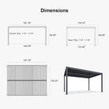PURPLE LEAF Athena Louvered Pergola Outdoor Aluminum Pergola with Adjustable Roof for Deck Backyard Garden Hardtop Gazebo