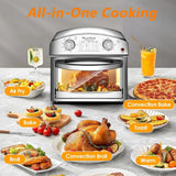 【USED】 Plum Chef Air Fryer,13QT,360° Hot Air Circulation for Healthy Oil-Free Cooking，Multifunctional Convection Toaster Oven Air Fryer Combo, Time Control Contertop Oven & Stainless Steel Adjustable Temp