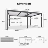 PURPLE LEAF Caesar Outdoor Louvered Pergola Patio Sun Shade Shelter with Adjustable Hardtop Patio Pergola Gray Frame White Roof