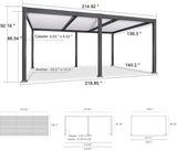 PURPLE LEAF Caesar Outdoor Louvered Pergola Patio Sun Shade Shelter with Adjustable Hardtop Patio Pergola Gray Frame White Roof