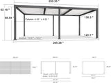 PURPLE LEAF Caesar Outdoor Louvered Pergola Patio Sun Shade Shelter with Adjustable Hardtop Patio Pergola Gray Frame White Roof