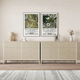 Wholesale Beige 6 Drawer Dresser, Fluted Modern Wood Dresser