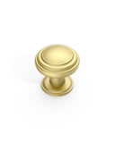 DESIGN1128 Mushroom Knobs for Rustic Shaker Cabinets | 1.3" Diameter, Antique Brass