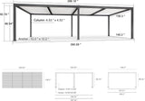 PURPLE LEAF Caesar Outdoor Louvered Pergola Patio Sun Shade Shelter with Adjustable Hardtop Patio Pergola Gray Frame White Roof