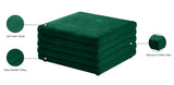 Lorenzo Contemporary Ottoman: Luxurious Velvet, Deep Channel Tufting, Versatile Coffee Table Design