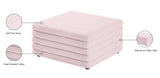 Lorenzo Contemporary Ottoman: Luxurious Velvet, Deep Channel Tufting, Versatile Coffee Table Design
