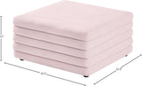 Lorenzo Contemporary Ottoman: Luxurious Velvet, Deep Channel Tufting, Versatile Coffee Table Design