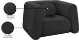 Abbington Contemporary Boucle Fabric Chair with Ball Pillow – Elevate Your Living Space Style!