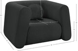 Abbington Contemporary Boucle Fabric Chair with Ball Pillow – Elevate Your Living Space Style!