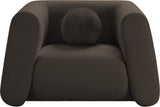 Abbington Contemporary Boucle Fabric Chair with Ball Pillow – Elevate Your Living Space Style!