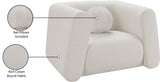 Abbington Contemporary Boucle Fabric Chair with Ball Pillow – Elevate Your Living Space Style!