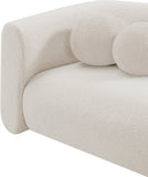 Abbington Contemporary Boucle Fabric Chair with Ball Pillow – Elevate Your Living Space Style!
