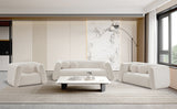 Abbington Contemporary Boucle Fabric Chair with Ball Pillow – Elevate Your Living Space Style!