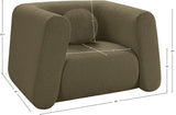 Abbington Contemporary Boucle Fabric Chair with Ball Pillow – Elevate Your Living Space Style!