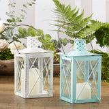 Luminous Blue Lantern Tea Light Holder - Medium