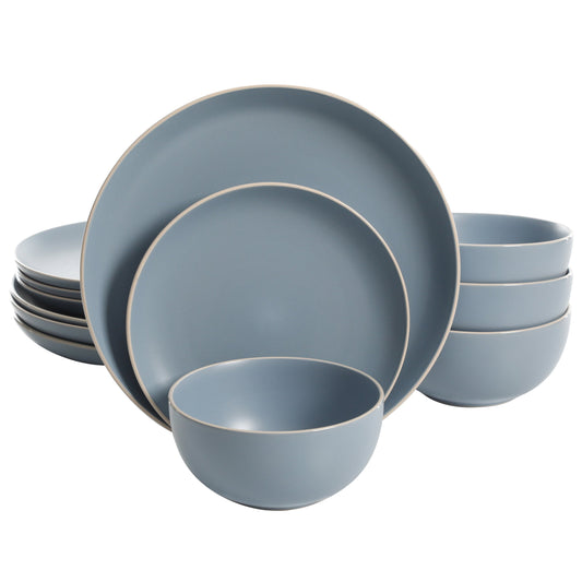 Gibson Home Rockaway 12-Piece Stoneware Dinnerware Set