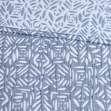 4 Piece Oversized Reversible Matelasse Quilt Set, Blue