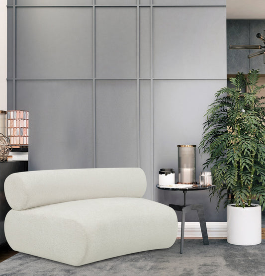 Bale Modular Chair - Luxurious Cream Chenille Upholstery for Stylish Comfort and Relaxation