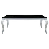 Carone Rectangular 81-inch Glass Top Dining Table Black