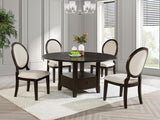 Twyla 5-Piece 60-Inch Round Wood Dining Table Set Dark Cocoa