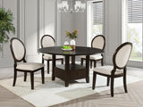 Twyla 5-Piece 60-Inch Round Wood Dining Table Set Dark Cocoa