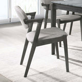 Stevie Padded Wood Dining Arm Chair Black (Set of 2)