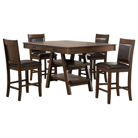 Dewey 5-Piece Rectangular Dining Table Set Walnut