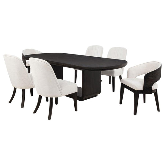 Leandro 9-piece Rectangular Dining Table Set - Burnished Black