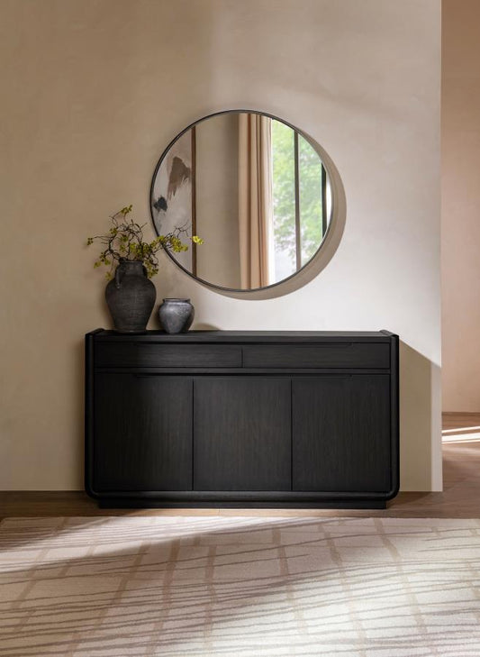 Leandro 2-Drawer Dining Sideboard Server – Burnished Black