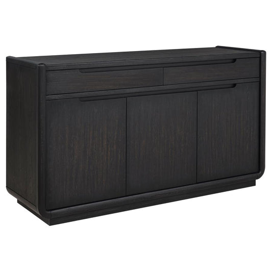 Leandro 2-Drawer Dining Sideboard Server – Burnished Black